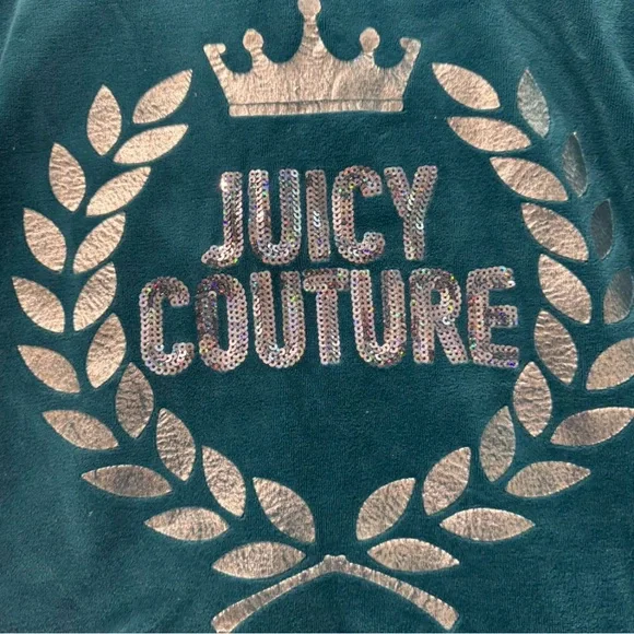 Juicy Couture Teal Velour Hoodie and Pants Set - Picture 3 of 7